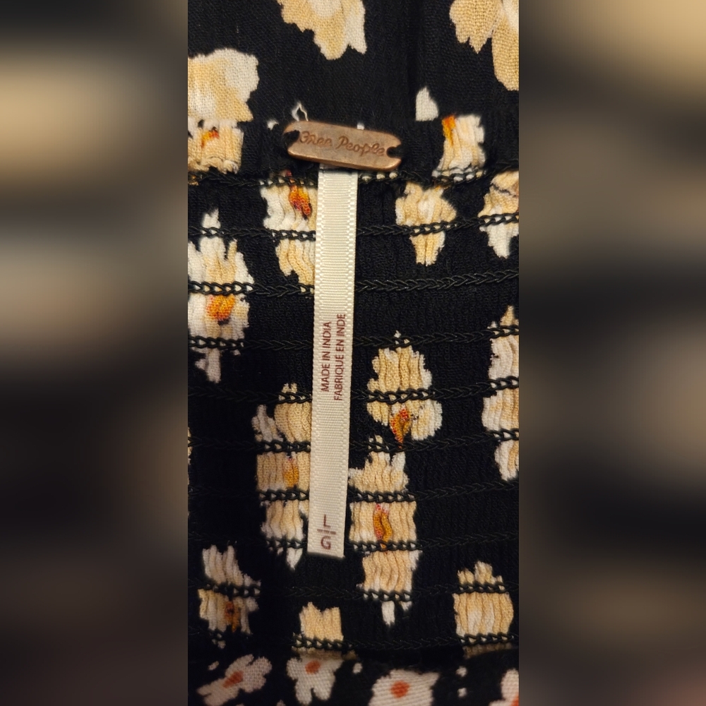 Free People Maxi  Floral Dress in Black and Cream,Size L. - Picture 15 of 16